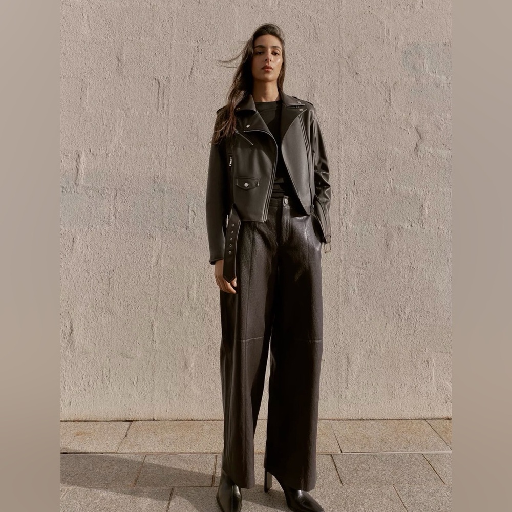 Zara Brown Faux Leather Jacket